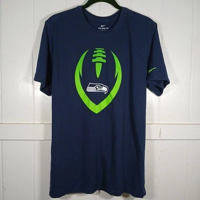 Seattle Seahawks Nike NFL Camiseta Para Hombres XL Azul Marino Dri-Fit Corte Atlético Algodón SS Foto 1 de 4