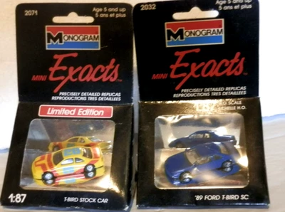 Monogram Mini Exacts 1:87 Blue '89 Ford T-bird SC & T-Bird Stock Car - Image 1 of 4