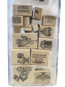 Stampin Up montierter Gummistempel Americana Sammlung patriotische Flagge Adler - Bild 1 von 2