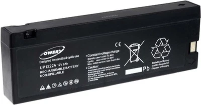 POWERY Batería de gel de plomo potente para Panasonic tipo MP1222A 12V 2000mAh/24Wh plomo ácido negro