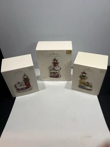 3 Hallmark Keepsake LIGHTHOUSE GREETINGS Christmas Ornament Magic Series 06-08 - Picture 1 of 15