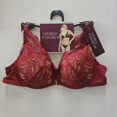Adored By Adore Me ~ Women's Layla Push Up Underwire Bra Lace Red ~ 36A - Image 1 of 4