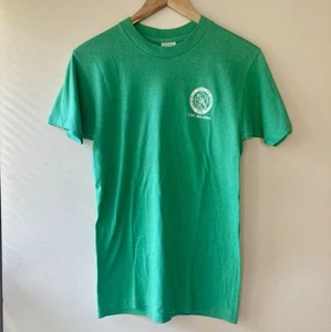 Vintage 1970s single-stitch thin soft CDC Atlanta kelly green tee, small - Picture 1 of 5