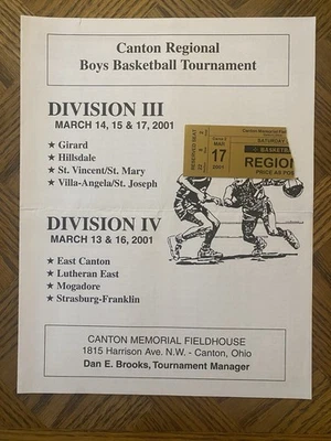 Programa Final Regional Lebron James 2001 HS Sophomore y Talón de Boleto SVSM Raro Foto 1 de 4