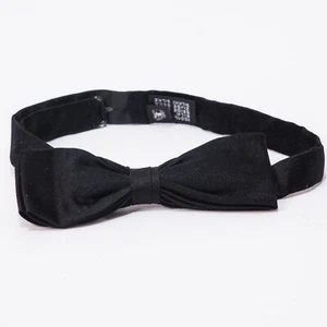 TIGER OF SWEDEN Bow Tie Black Satin Silk Italy Made Menswear Classic - Picture 1 of 3