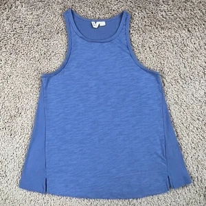 ROXY Womens Periwinkle Crew Neck Sleeveless Racerback Tank Top XS Logo Ribbed - Picture 1 of 16
