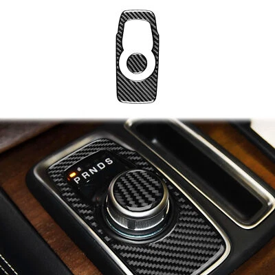 Adhesivo de perilla de consola central de fibra de carbono real apto para Chrysler 300 2015-22 Foto 1 de 4