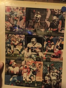 1992 STADIUM CLUB FB 9-CARD UNCUT SHEET W/BARRY SANDERS/EMMITT SMITH/MOON - Picture 1 of 2