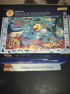 Complete Mudpuppy "Ocean Life Search & Find" 64pc Puzzle 23x15 Find 40 items! - Picture 1 of 4