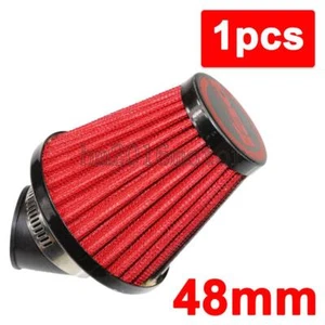 48mm Red Air Intake Filter Pod 45 Angled For Motorcycle ATV Scooter New - Picture 1 of 6