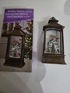 More details for holiday christmas tree lantern globe with led lights santa xmas scene