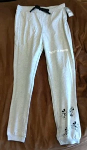 NWT !! Disney Mickey and Minnie Mouse Gray Lounge Pants Women's Medium - Picture 1 of 5