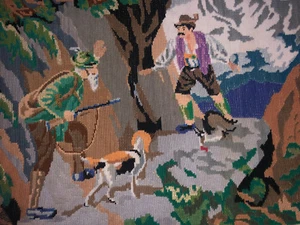 Vintage Embroidered Ukrainian folk Wall hanging Picture hunting handmade (№775) - Picture 1 of 5