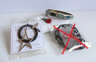 Lotto 3 gioielli ciondolo bracciale collana stella coccinella portafortuna Gift - Immagine 1 di 4