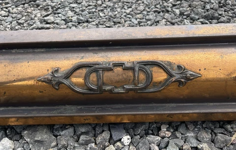 Antique Vintage Arts & craft Nouveau Copper Fender Hearth Fire Surround Cover