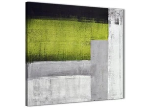 Lime Green Grey Painting Kitchen Canvas Decorations - Abstract 1s424m - 64cm - Picture 1 of 4