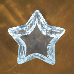 Glass Star-Shaped Jar with a Unique Design - 5.5" Wide, 3" Tall - Picture 1 of 3