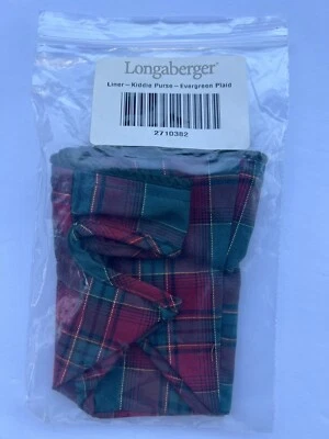 Longaberger Kiddie сумочки вкладыш #2710382 вечнозеленый клетку красный зеленый праздничные цвета - Изображение 1 из 4