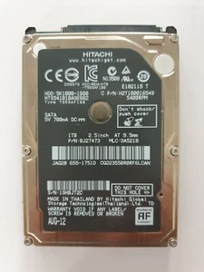 HTS541010A9E662, PN: 0J27473, MLC: DA5218, Hitachi 1Tb 2.5" HDD - Imagen 1 de 2