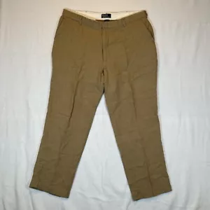 Pantalón Polo Ralph Lauren 40 X 32 Tostado 100% Lino Moderno Frente Plano - Imagen 1 de 19