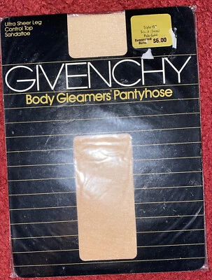 Pantimedias vintage Givenchy Body Gleamers A 157 oro pálido ultra transparente control superior Foto 1 de 2