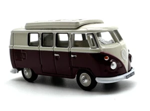 1:76 Red VW T1 Camping Mini Van Camper Sports Model Diecast Metal Car - Picture 1 of 6