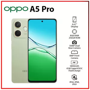 OPPO A5 Pro 4G 8GB+256GB GREEN Unlocked Dual SIM Global Android Cell Phone - Picture 1 of 6