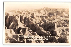Postal Parque Nacional Badlands "A Bit of Hell" De colección RPPC Rapid City SD c1920 - Imagen 1 de 2