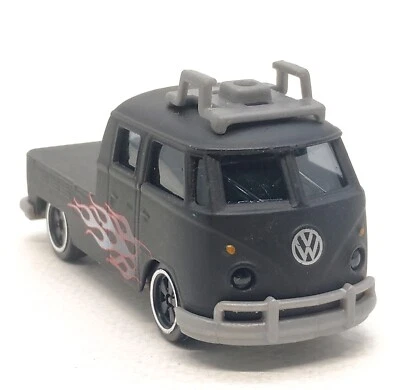 Camioneta Majorette Volkswagen T1 negra/llama (sin equipaje) 1/59 3" sin paquete Foto 1 de 4