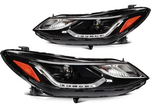 2pcs Black Projector Headlights W/ LED DRL For 2016-2019 Chevy Chevrolet Cruze - Picture 1 of 20