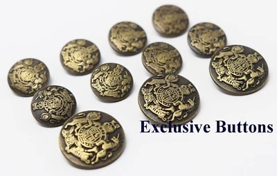 Metal Blazer Buttons Set - 3 Colors - Lion & Unicorn - Image 1 of 3