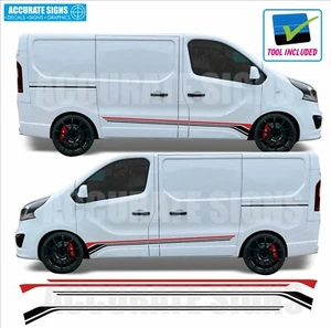 Pegatinas para furgoneta cámper a rayas laterales Renault Trafic calcomanías gráficos de vinilo - Imagen 1 de 3