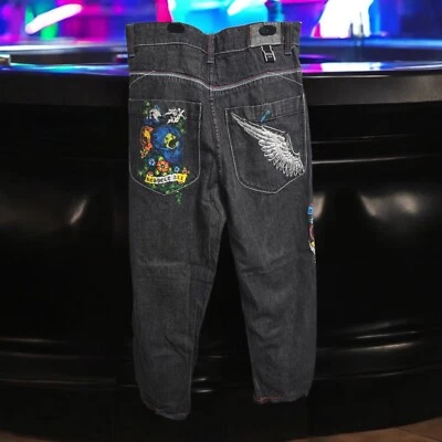 Vintage Russo Spirits Denim Jeans Size 34x34 Hip Hop Baggy Embroidered Y2K Goth - Image 1 of 4