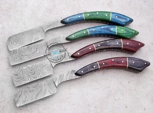 4 Stück " Sonderanfertigung schönes Damaststahl Rasiermesser Messer (2198) - Bild 1 von 5