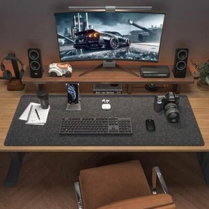 Large Wool Felt Mouse Pad Desk Mat Laptop Cushion Non-Slip Gaming Accessories - Picture 1 of 13