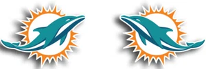 Calcomanías/pegatinas de vinilo espejado con logotipo de los Miami Dolphins (juego de 2) 🙂 - Imagen 1 de 2