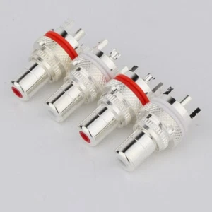 8pcs Silver Plated RCA Socket HIFI Amplifier Chassis Panel Phono RCA Female - Picture 1 of 7