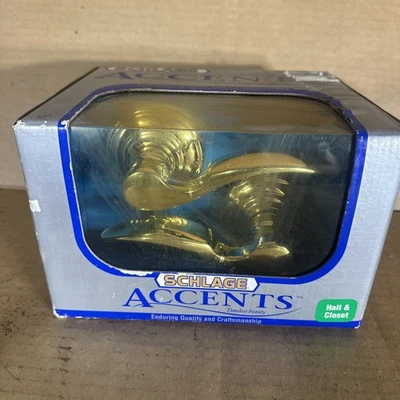 Schlage Brass Flair Right Hand Lever Hall & Closet Passage Lockset FA10V NOS - Image 1 of 4