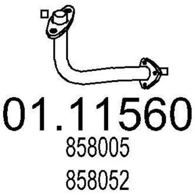 MTS Abgasrohr Auspuffrohr für OPEL Astra F CC (T92) Astra F Caravan (T92) Vorne - Bild 1 von 4
