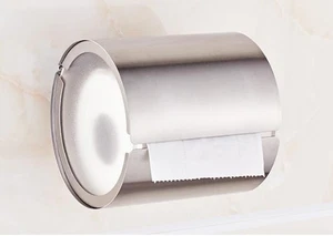 Bathroom Toilet Roll Paper Holder Storage Cover Wall Hanger SUS 304 Brushed P41& - Picture 1 of 6