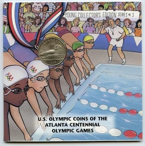 1996 Atlanta Olympic Unc Clad Half Dollar US Mint Young Collectors #3 Series P16 - Picture 1 of 4