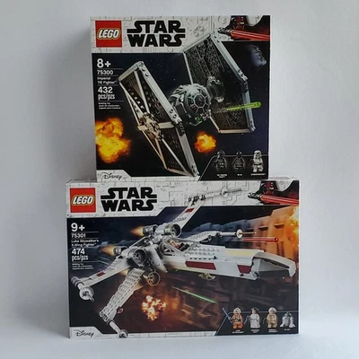Lego Star Wars 75300 IMPERIAL TIE FIGHTER & 75301 LUKE'S X-WING FIGHTER lot NEW - Image 1 of 4