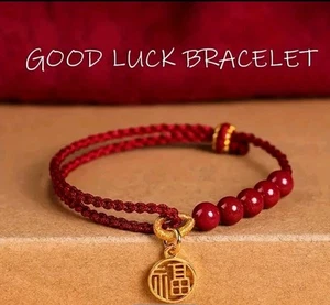 Red Rope Braided Amulet Blessing Bracelet, Good Luck Beads Collectable Bracelet - Picture 1 of 5