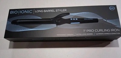 New BIOIONIC Extra Long Barrel Styler 1" Pro  Curling Iron Moisturizing Heat - Image 1 of 4