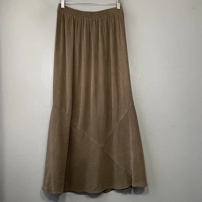 Falda Tianello Tencel Talla M Marrón Ahumado Taupe Artística Lagenlook Goblincore Boho Foto 1 de 4