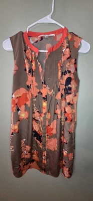 Vestido para mujer Collective Concepts pequeño sin mangas floral botón cambio frontal Foto 1 de 4