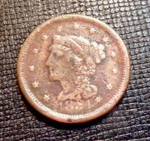 1854 ? U. S. Large Cent-Braided Hair in a Fair Condition - Picture 1 of 2