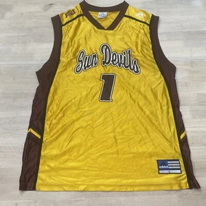 Camiseta deportiva de baloncesto ASU Sun Devils para hombre L amarilla roja Adidas Pullover NCAA ASU - Imagen 1 de 6