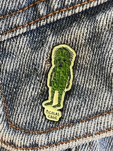 Picolas Cage Funny Nicholas Cage As A Pickle Enamel Pin - Excellent Condition - Picture 1 of 4