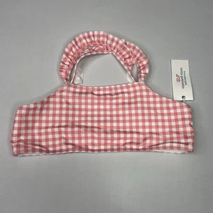 Vineyard Vines Girls XL (16) Ruffle High Neck Swimsuit TOP ONLY Gingham Cayman - Picture 1 of 5